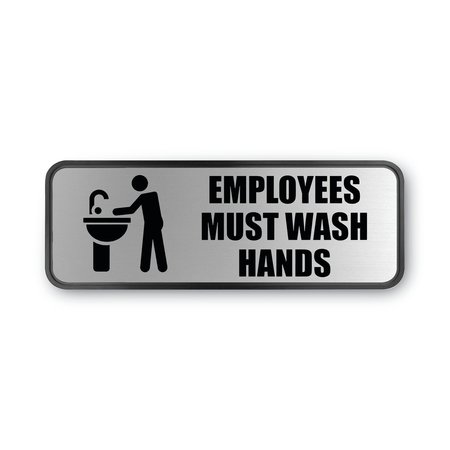 COSCO Office Sign, Employees Must Wash Hands, 9" Height, 3" Width 098205